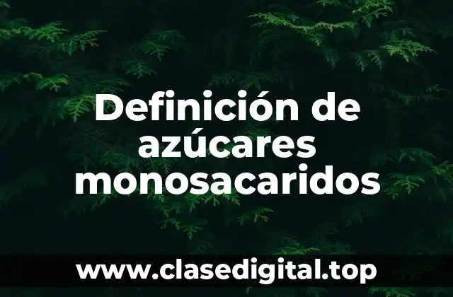 Definición de azúcares monosacaridos