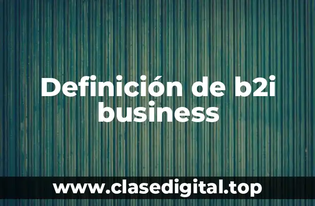 Definición de b2i business