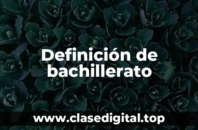 Definición de bachillerato