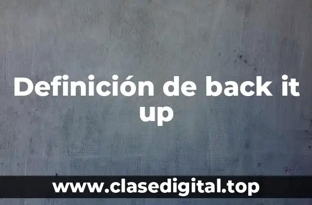 Definición de back it up