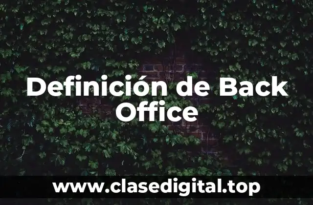 Definición de Back Office
