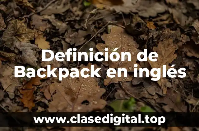 Definición de Backpack en inglés