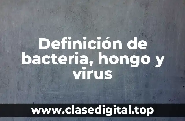 Definición de bacteria, hongo y virus