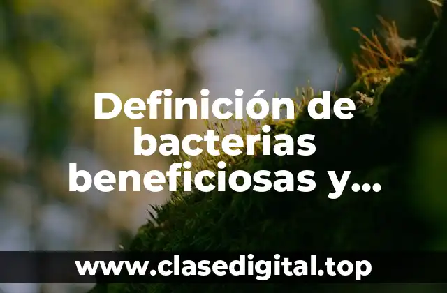 Definición de bacterias beneficiosas y perjudiciales