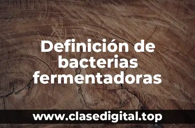 Ejemplos de bacterias fermentadoras