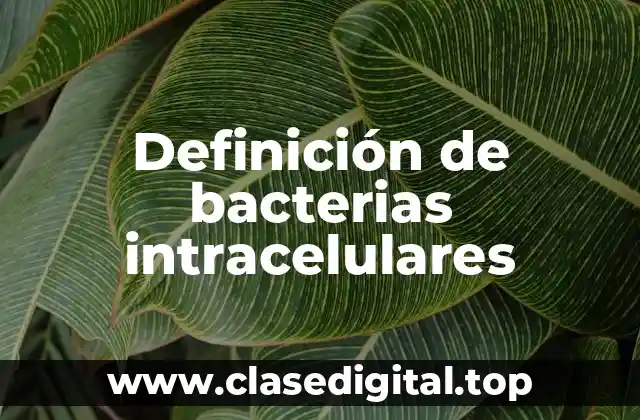 Definición de bacterias intracelulares