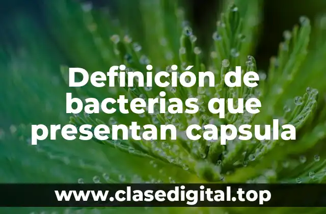 Definición de bacterias que presentan capsula