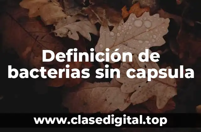 Definición de bacterias sin capsula