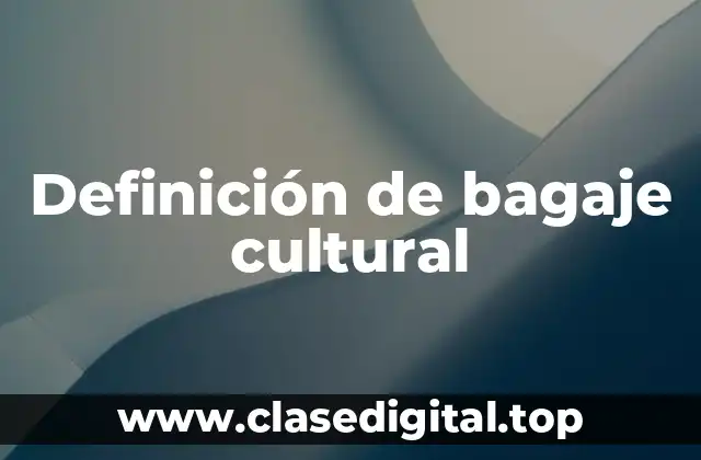 Definición de bagaje cultural