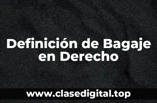 Definición de Bagaje en Derecho