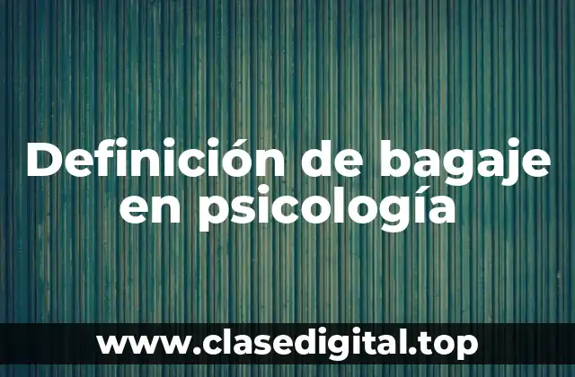 Definición de bagaje en psicología