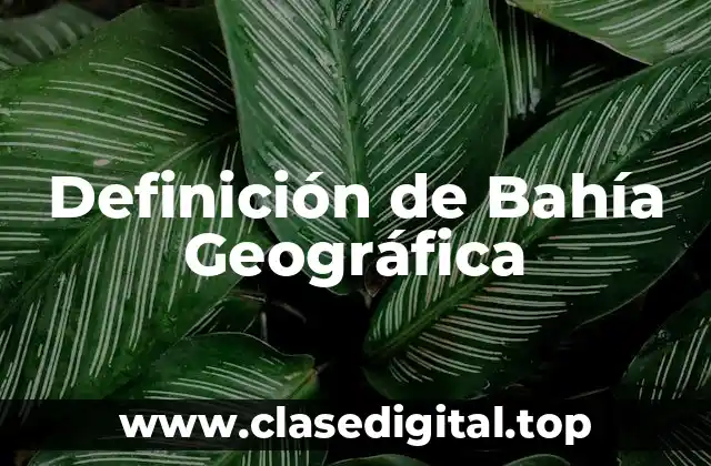 Definición de Bahía Geográfica