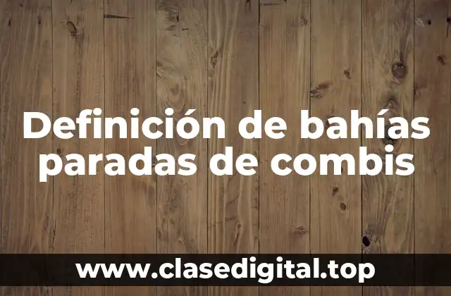 Definición de bahías paradas de combis