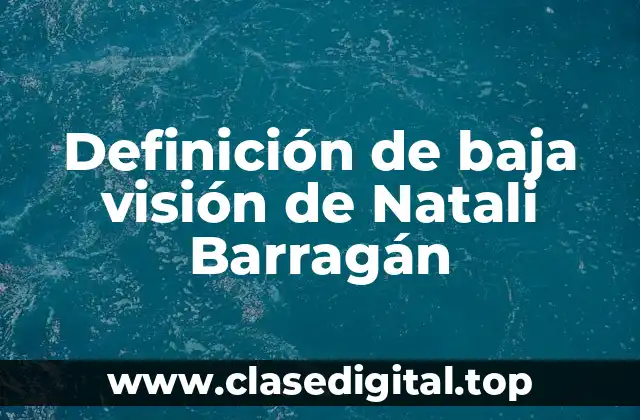 Definición de baja visión de Natali Barragán