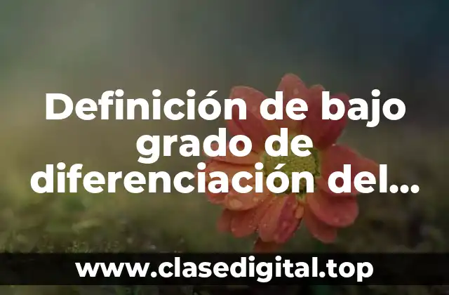 Definición de bajo grado de diferenciación del producto