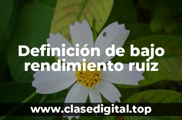 Definición de bajo rendimiento ruiz