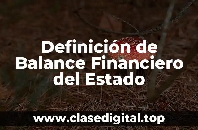 Definición de Balance Financiero del Estado