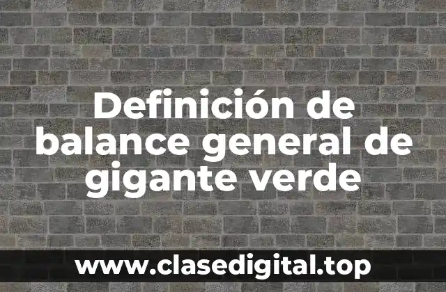 Definición de balance general de gigante verde