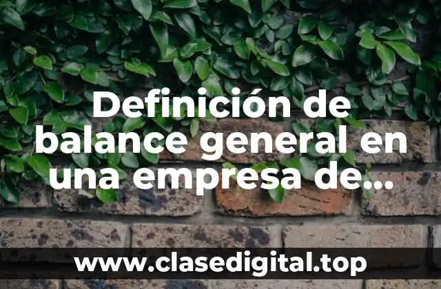 Definición de balance general en una empresa de mantenimiento industrial