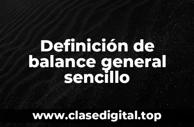 Definición de balance general sencillo