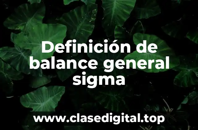 Definición de balance general sigma