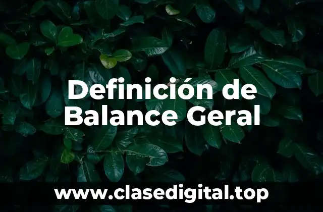 Definición de Balance Geral