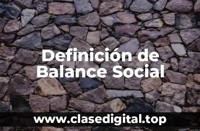 Definición de Balance Social