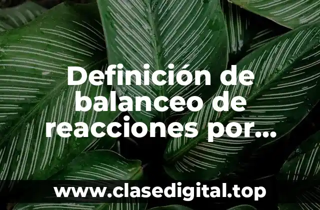 Definición de balanceo de reacciones por tanteo