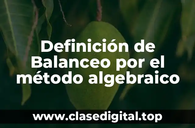 Definición de Balanceo por el método algebraico