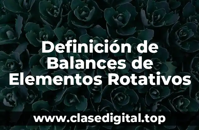 Definición de Balances de Elementos Rotativos