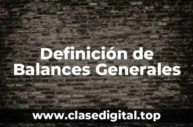 Definición de Balances Generales