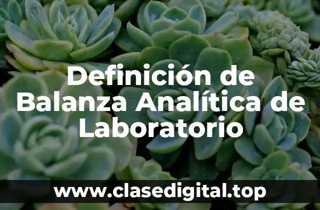 Definición de Balanza Analítica de Laboratorio