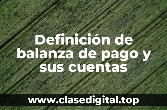 Definición de balanza de pago y sus cuentas