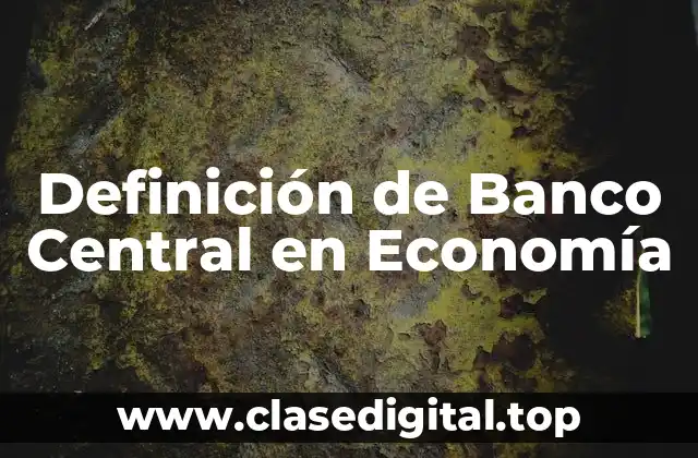 Definición de Banco Central en Economía