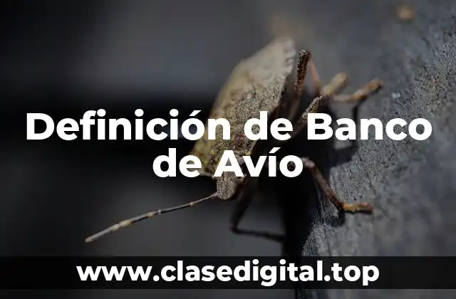 Definición de Banco de Avío