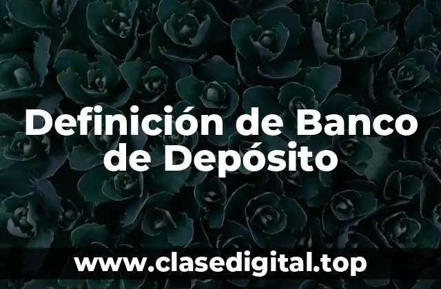 Definición técnica de Banco de Depósito