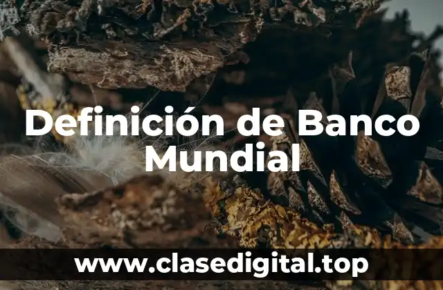 Definición técnica de Banco Mundial