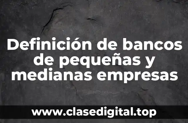 Definición de bancos de pequeñas y medianas empresas