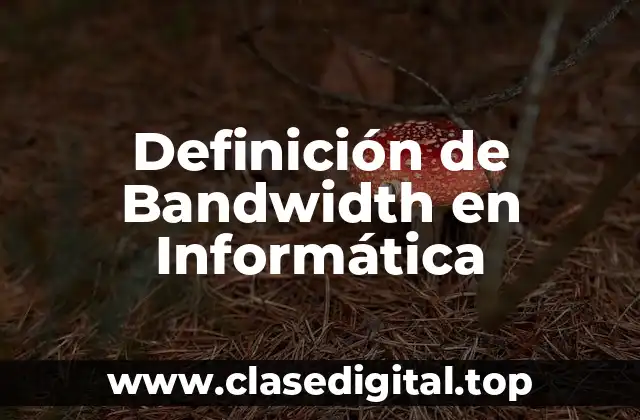 Definición de Bandwidth en Informática
