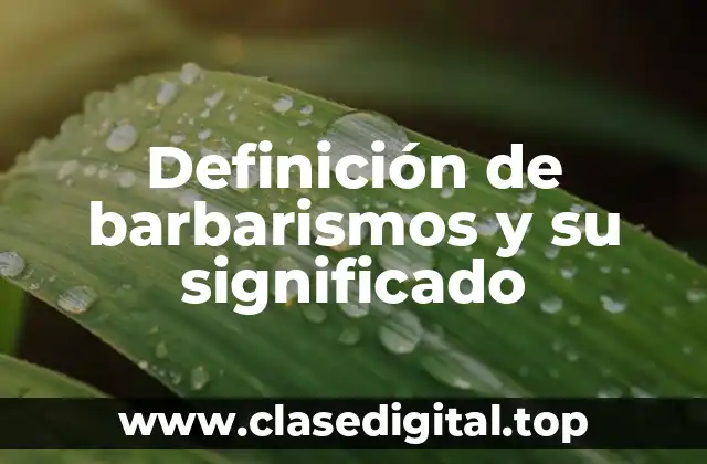 Definición de barbarismos y su significado