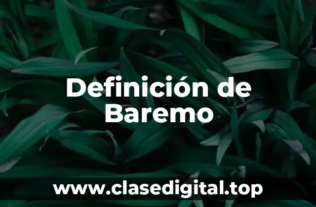 Definición de Baremo