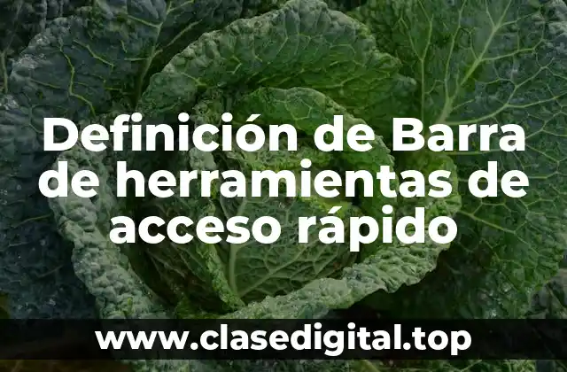 Definición de Barra de herramientas de acceso rápido