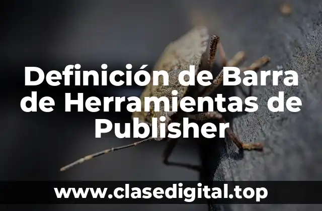 Definición de Barra de Herramientas de Publisher