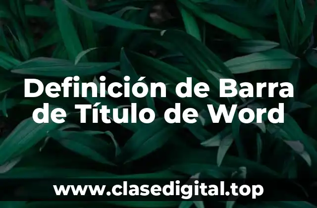 Definición de Barra de Título de Word