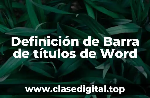 Definición de Barra de títulos de Word