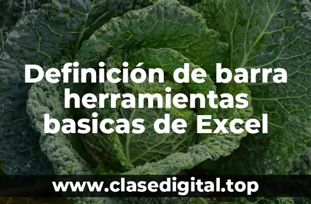 Definición de barra herramientas basicas de Excel