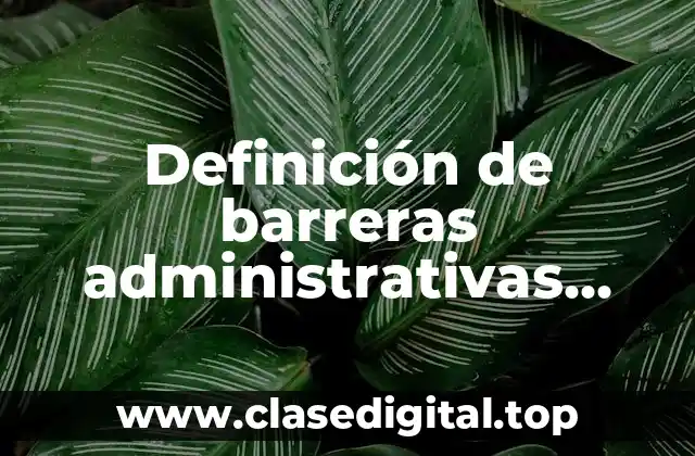 Definición de barreras administrativas comercio internacional