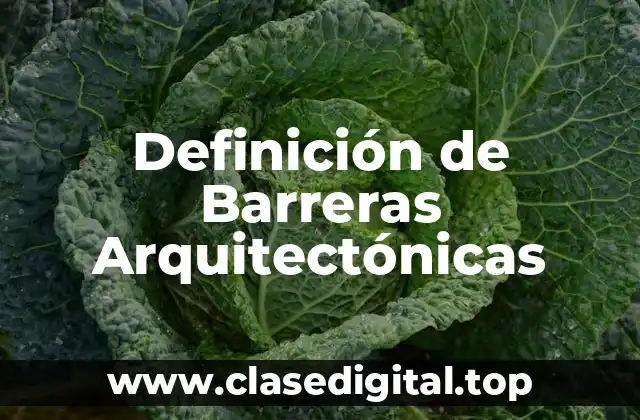 Definición Técnica de Barreras Arquitectónicas