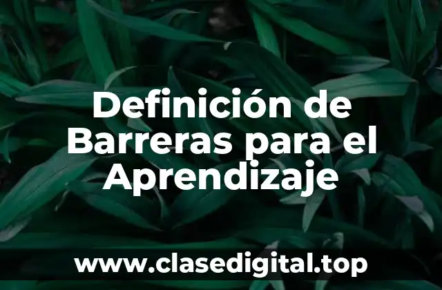 Definición de Barreras para el Aprendizaje