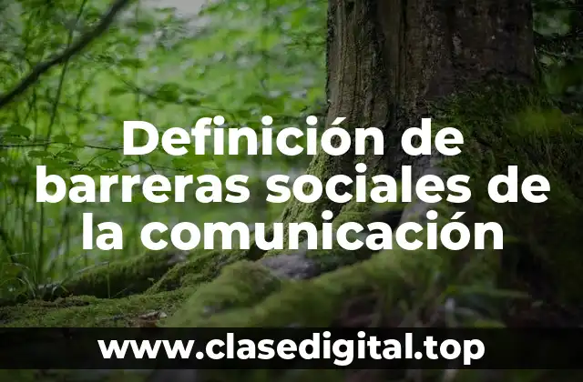 Definición de barreras sociales de la comunicación